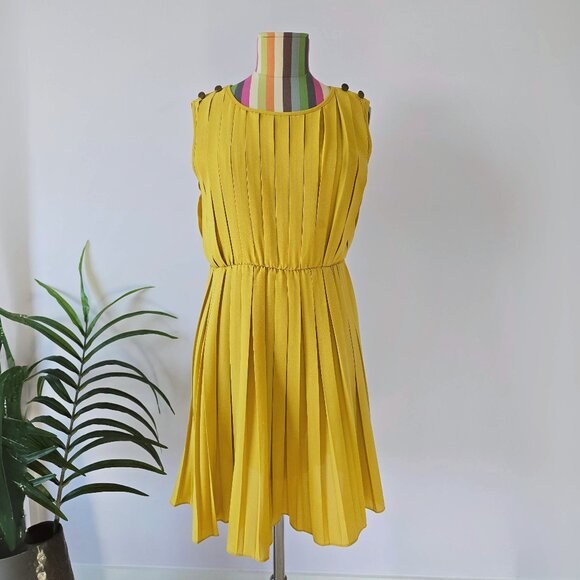 British Boutique Collection Classic Yellow Dress M - Picture 1 of 4